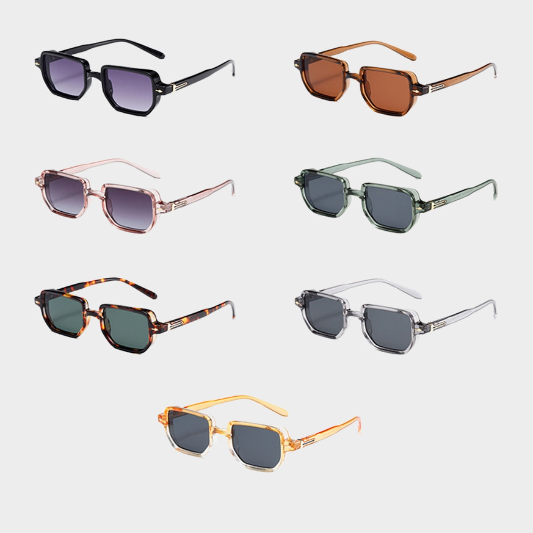 Retro Rectangular Rivets Men Punk Gradient Sunglasses - UV400 Shades in Multiple Colors