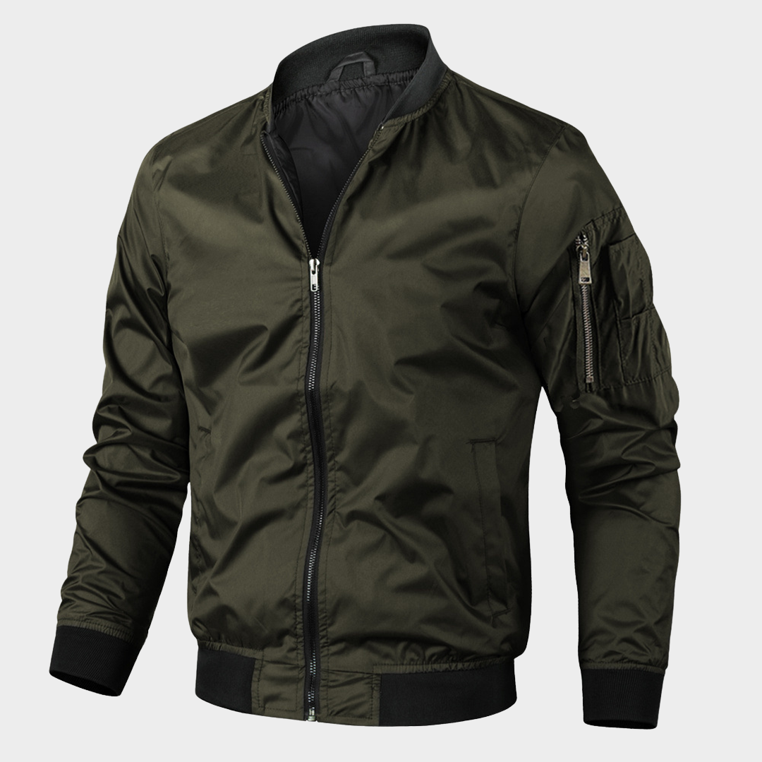 Men's Bomber Jacket - Vintage Style - Soft Lining - Zipped Front - Multiple Colours