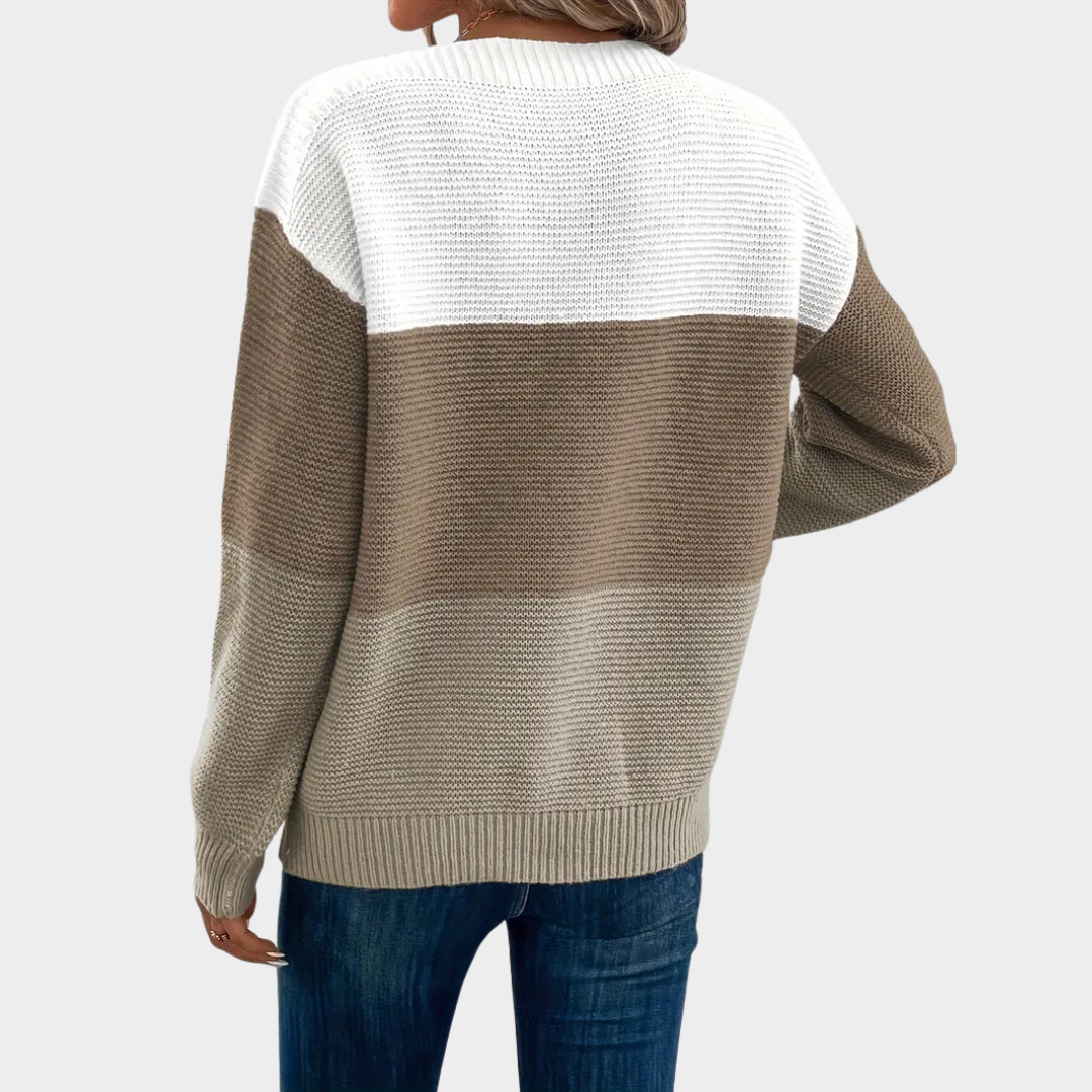 Women's Patchwork Knitted Sweater – Loose Fit – Soft & Warm – Thickened Casual Jumper – Stylish & Comfortable – Multiple Colours