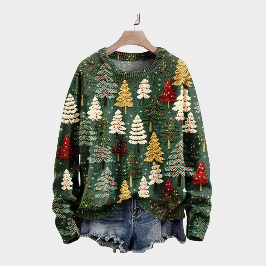 Women’s 3D Printed Sweater - Round Neck Casual Long Sleeve Top, Autumn Style