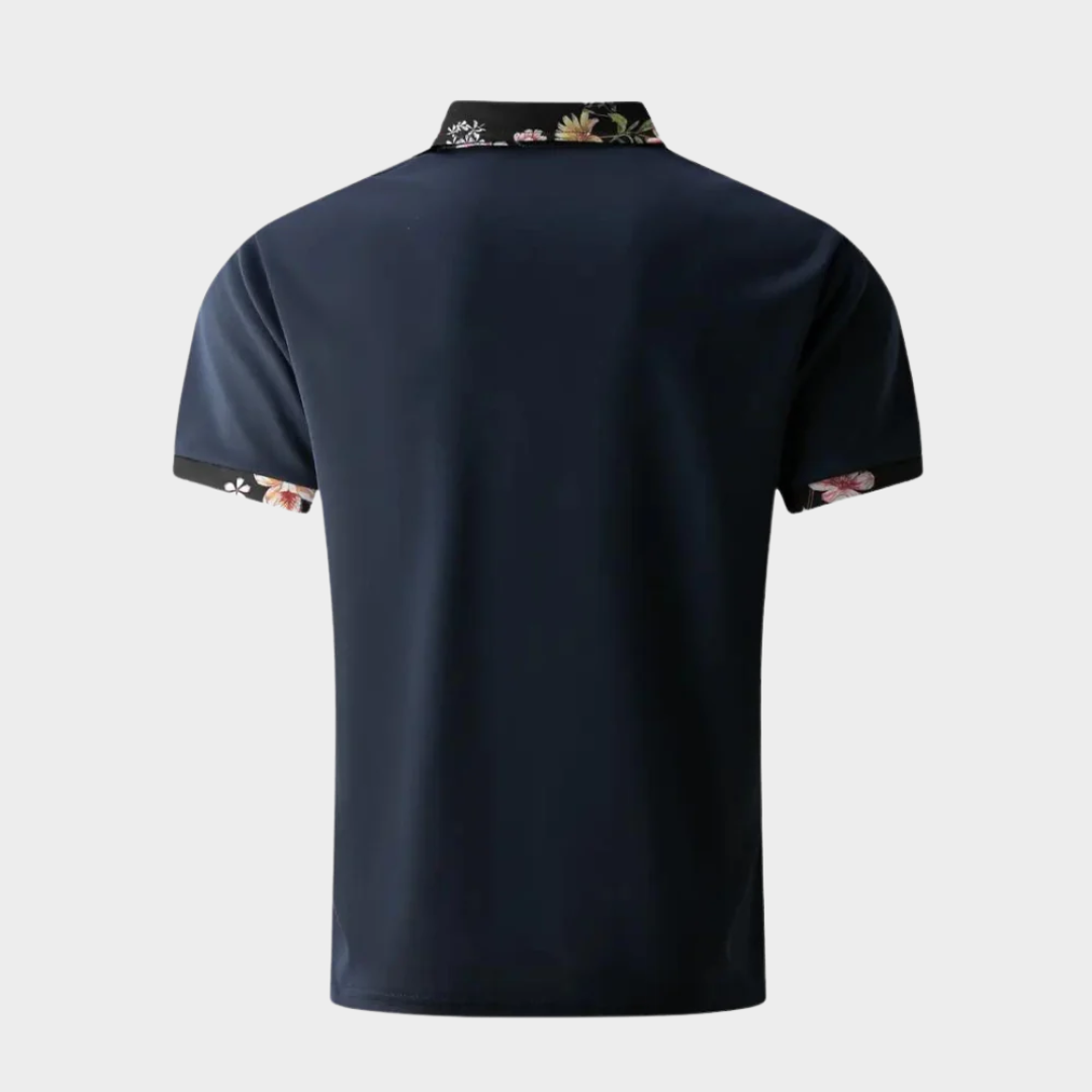 Men’s Short Sleeve Polo Shirt – Solid Colour Classic Pullover with Mosaic Design – Breathable and Comfortable Fit – Multiple Colours