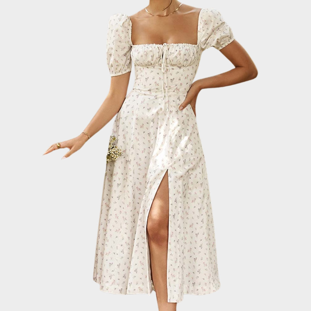 Women’s Floral Print A-Line Maxi Dress – Spring/Summer Chic Party - Long Dresses