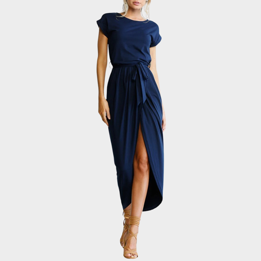 Women's Midi Dress – Adjustable Waist Belt – Elegant Fit – Soft & Comfortable – Multiple Colours