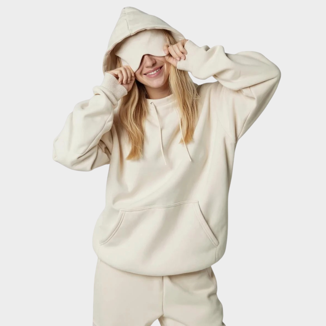 Women’s Hooded Sweatshirt – Casual Pullover with Built In Eye Mask – Long Sleeve Sports Hoodie with Pocket – Multiple Colours