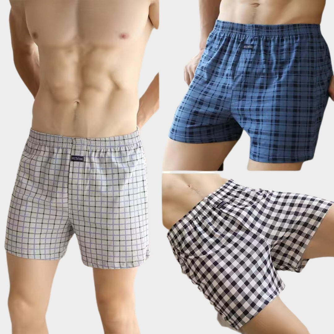 Men's High-Waist Cotton Boxer Shorts - Loose Fit - Breathable Pajama Pants - Soft & Comfortable - Multiple Colours
