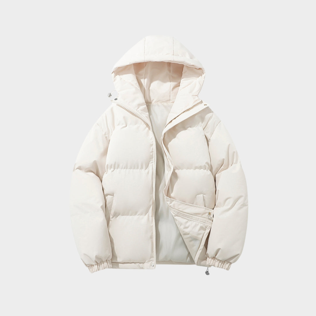 Women’s High Neck Hooded Puffer Jacket - Cotton Padded - Zipper Design - Warm Winter Coat - Multiple Colours