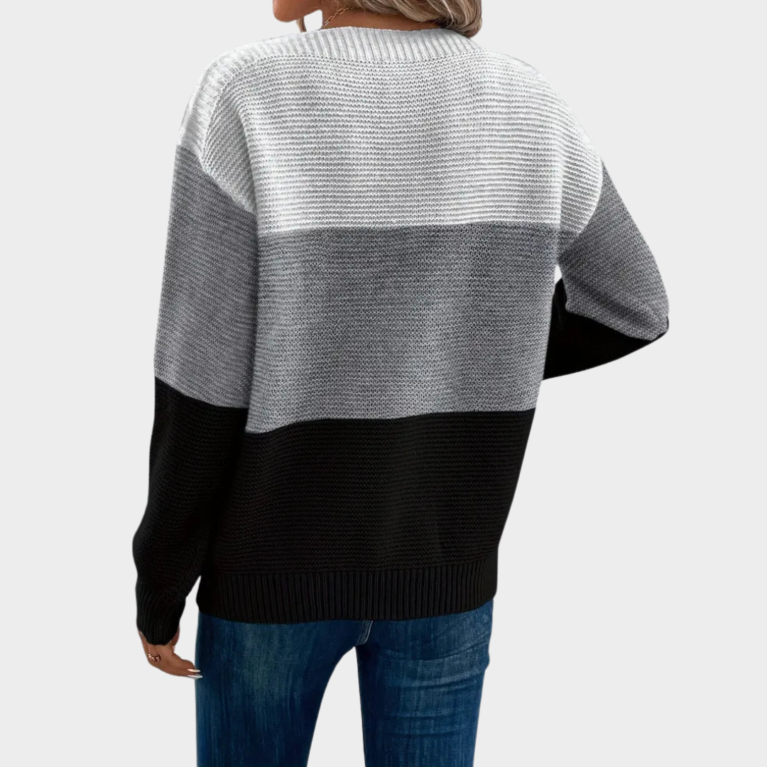 Women's Patchwork Knitted Sweater – Loose Fit – Soft & Warm – Thickened Casual Jumper – Stylish & Comfortable – Multiple Colours