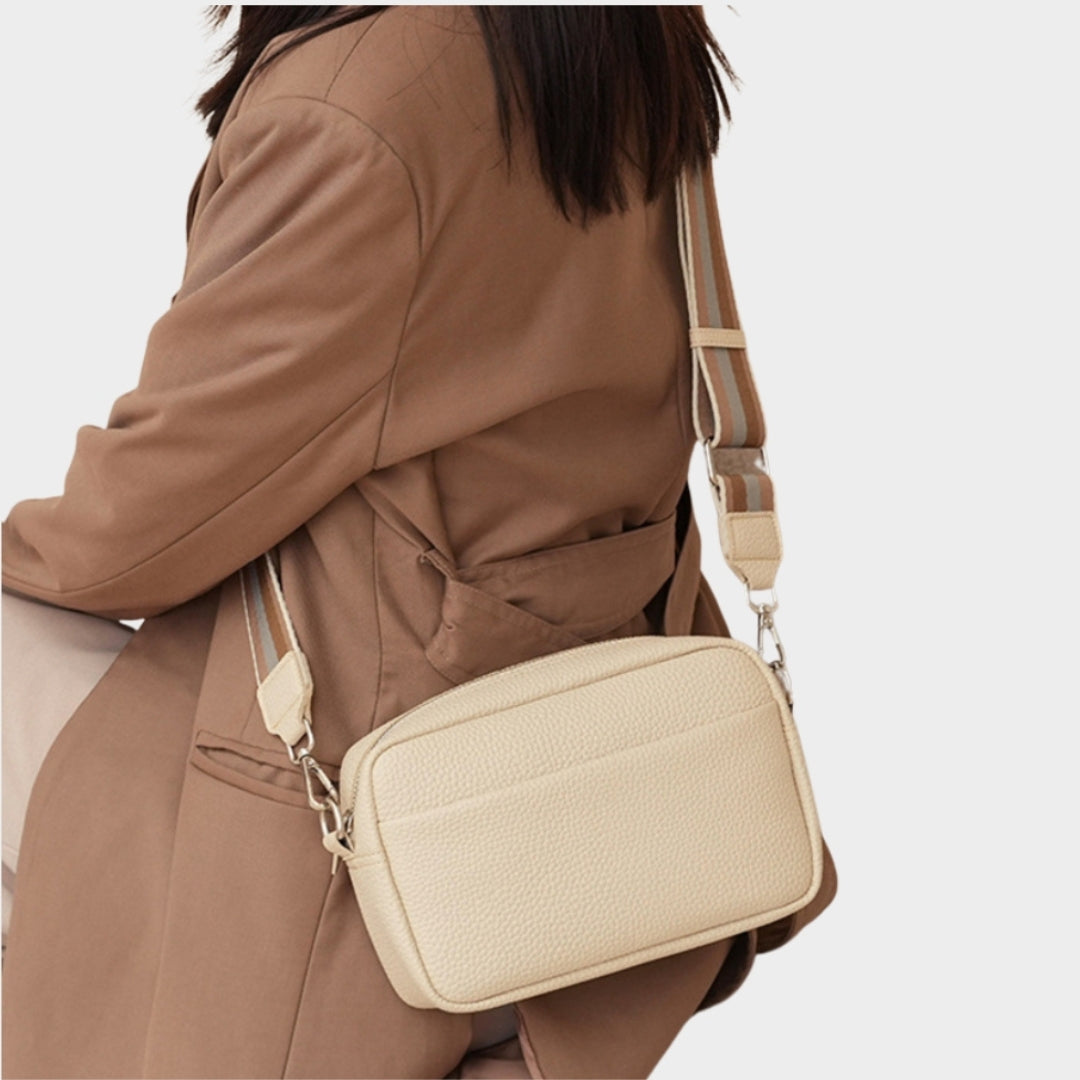 Fashion Women's Small Shoulder Bag - Solid PU Messenger Square Bag in Black, White, Beige