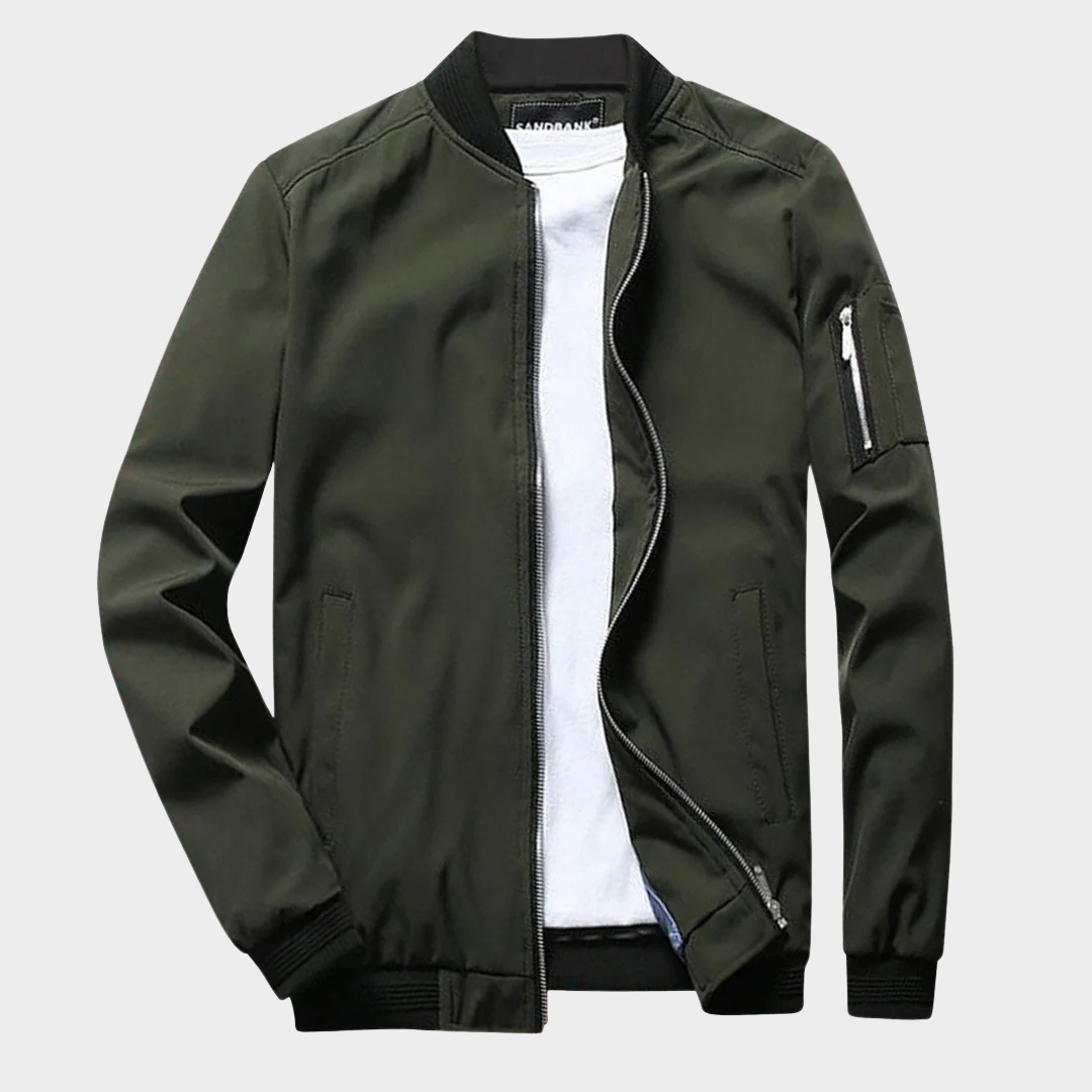 Men’s Bomber Jacket – Slim Fit – Lightweight Windbreaker – Zip Closure – Multiple Colours
