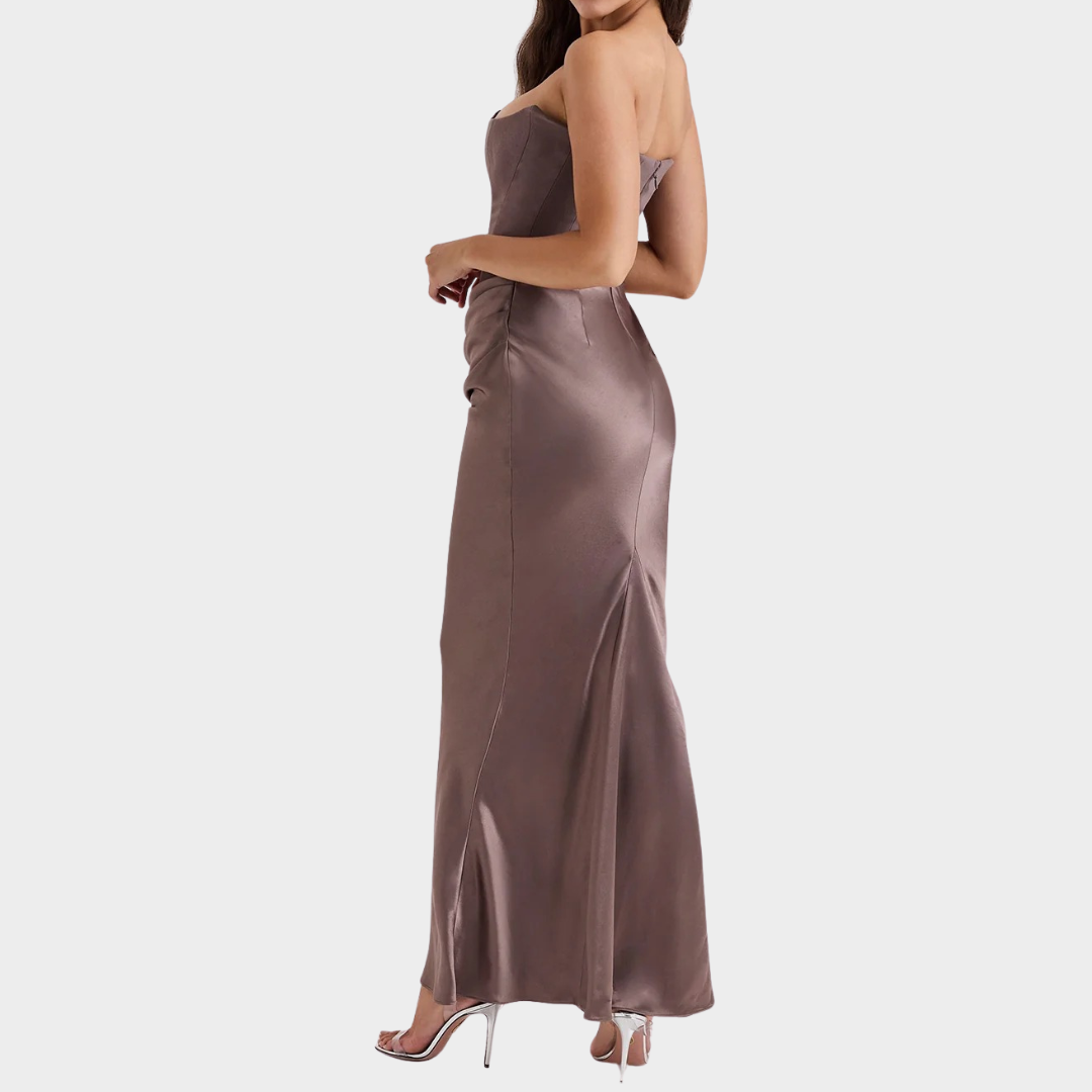 Women’s Long Dress – Strapless Patchwork Design – Sleeveless Backless Slim Fit – Mermaid Evening Gown – Multiple Colours