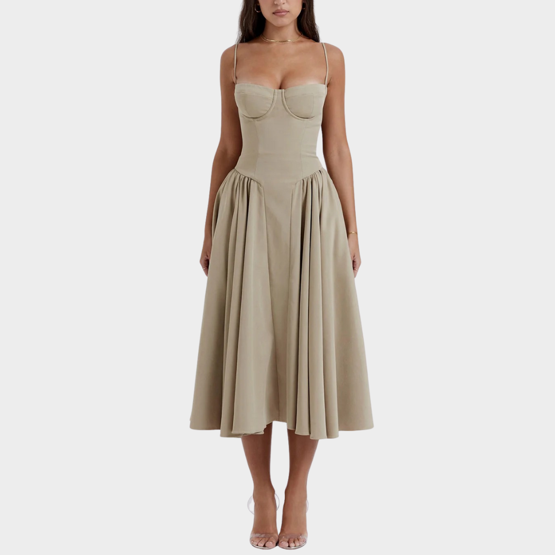 Women’s Long Dress – French Vintage Court Style – Sleeveless Tank Design – Elegant Flowing Fit – Multiple Colours