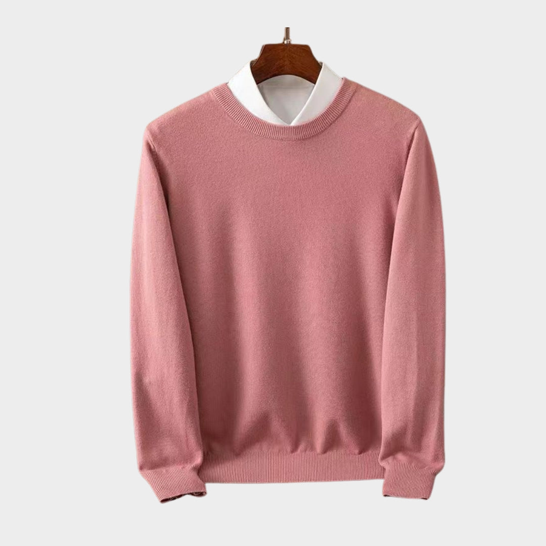 Cashmere Men’s Sweater – Soft O-Neck Knit, Long Sleeve Wool Pullover, Multiple Colors