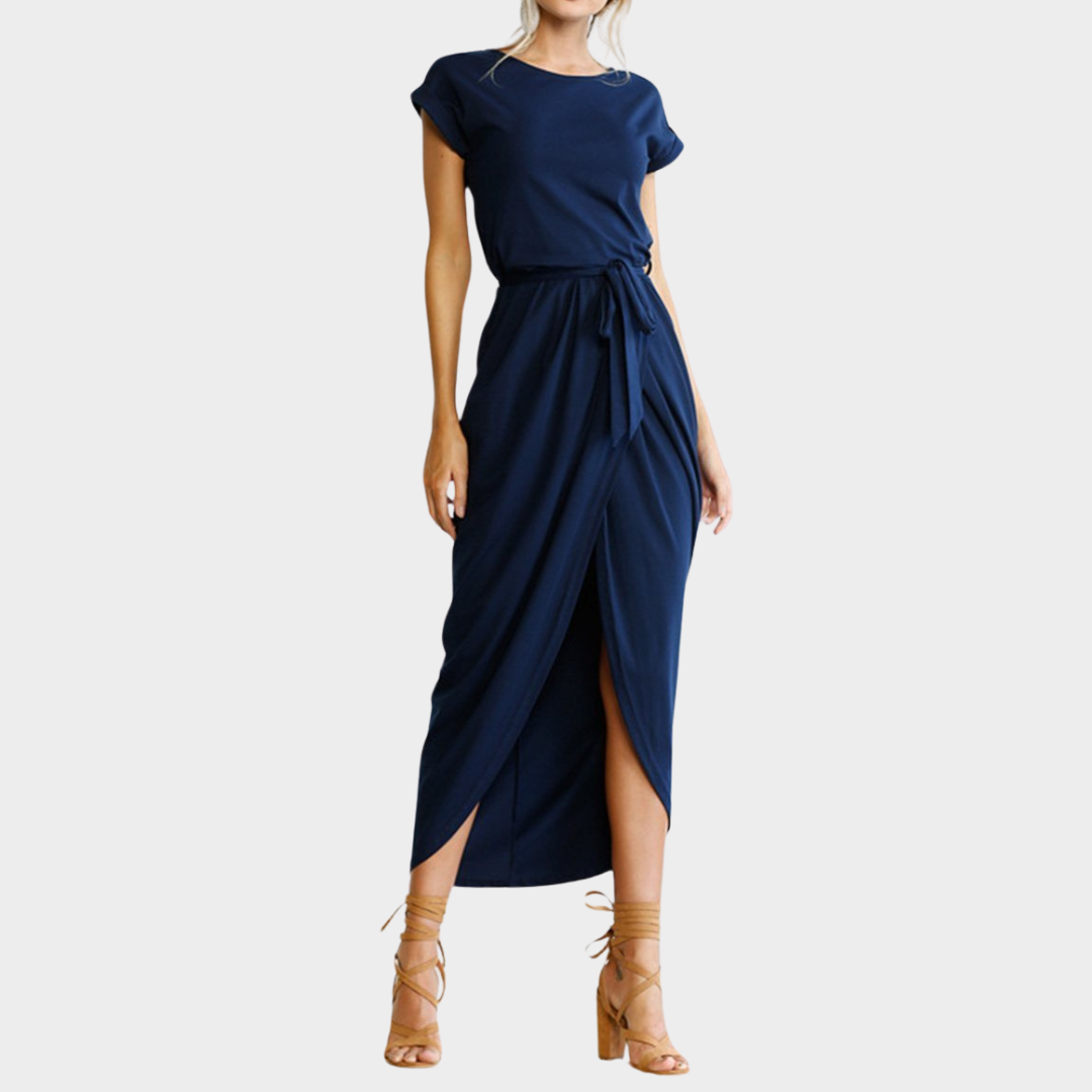 Women's Midi Dress – Adjustable Waist Belt – Elegant Fit – Soft & Comfortable – Multiple Colours