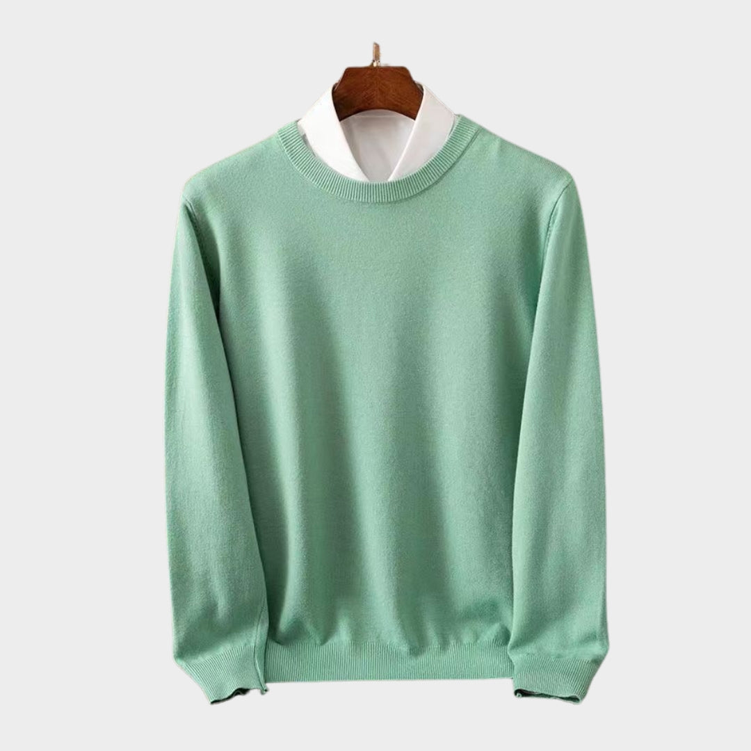 Cashmere Men’s Sweater – Soft O-Neck Knit, Long Sleeve Wool Pullover, Multiple Colors