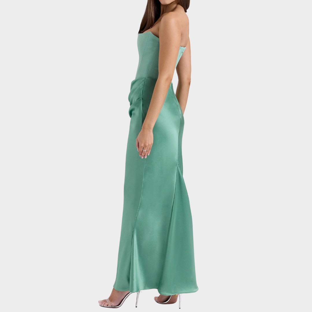 Women’s Long Dress – Strapless Patchwork Design – Sleeveless Backless Slim Fit – Mermaid Evening Gown – Multiple Colours