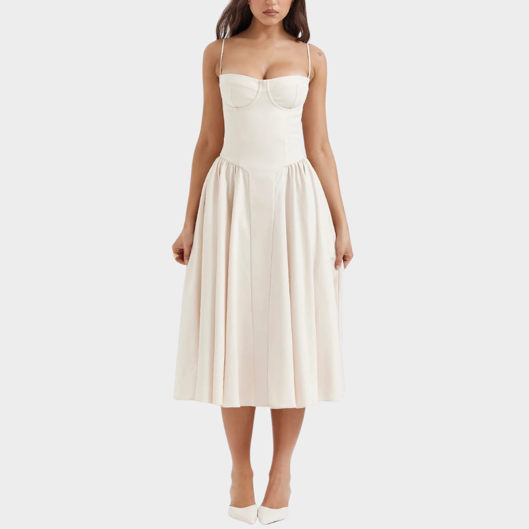 Women’s Long Dress – French Vintage Court Style – Sleeveless Tank Design – Elegant Flowing Fit – Multiple Colours