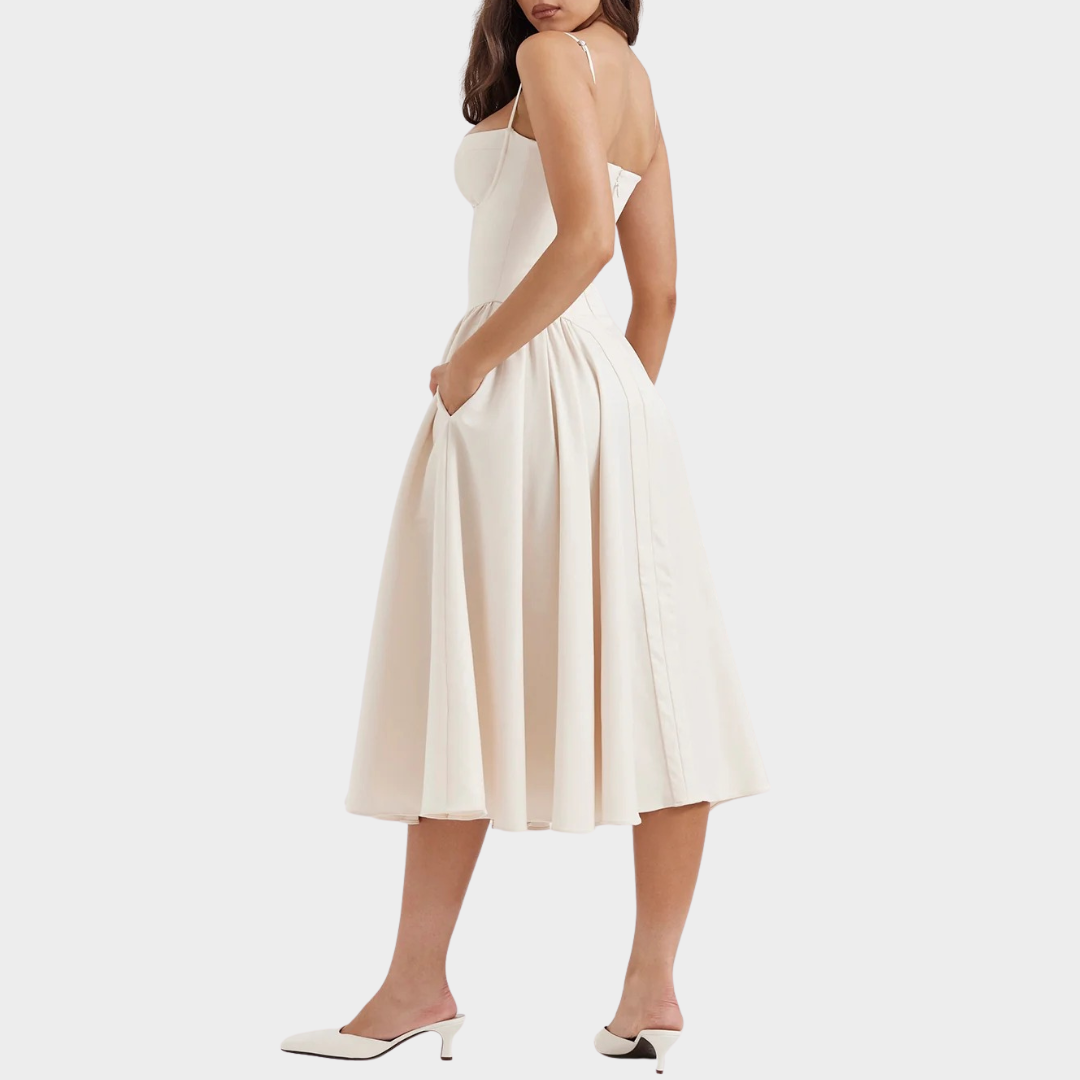 Women’s Long Dress – French Vintage Court Style – Sleeveless Tank Design – Elegant Flowing Fit – Multiple Colours