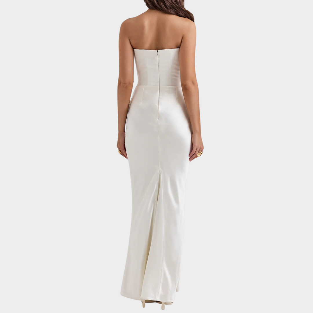Women’s Long Dress – Strapless Patchwork Design – Sleeveless Backless Slim Fit – Mermaid Evening Gown – Multiple Colours