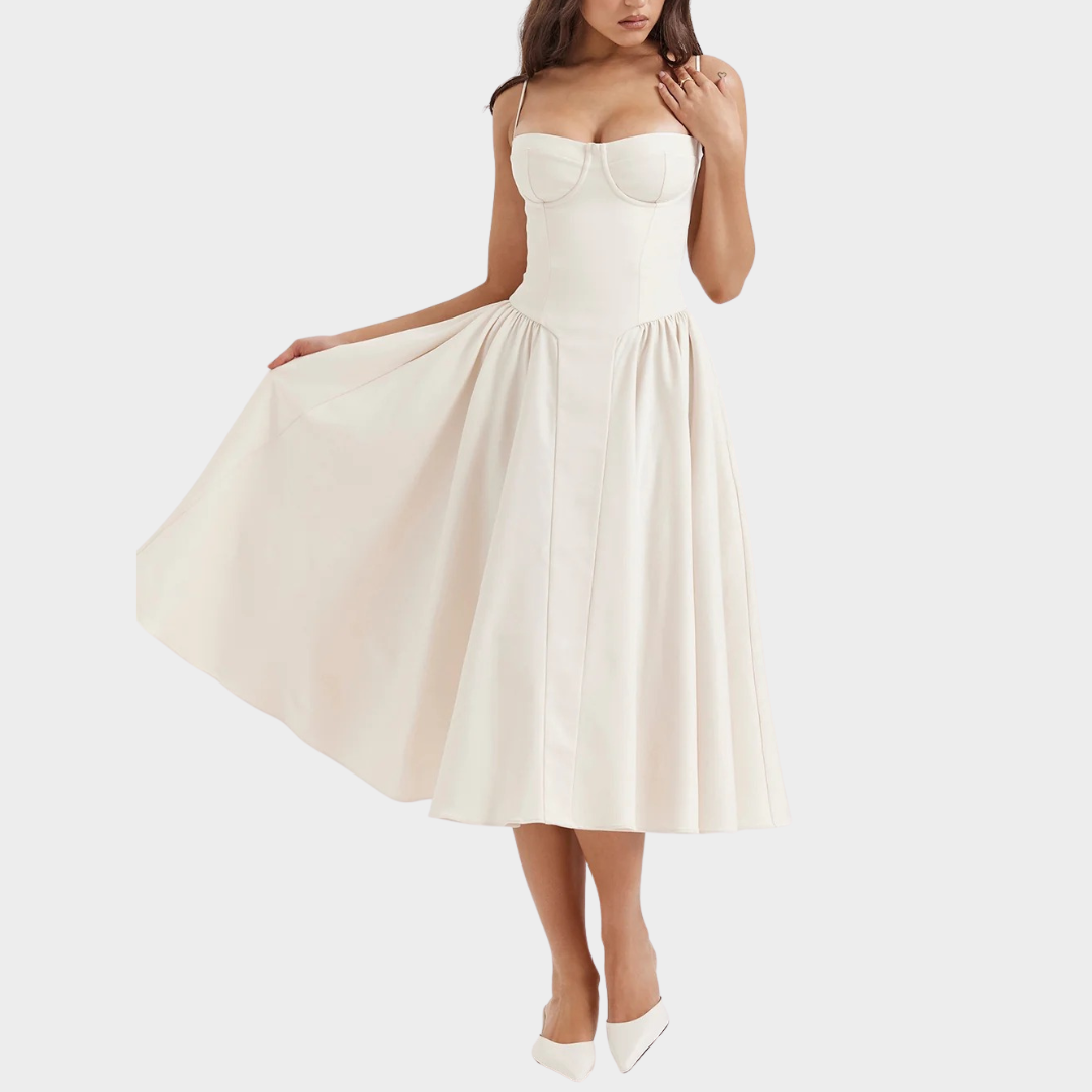 Women’s Long Dress – French Vintage Court Style – Sleeveless Tank Design – Elegant Flowing Fit – Multiple Colours