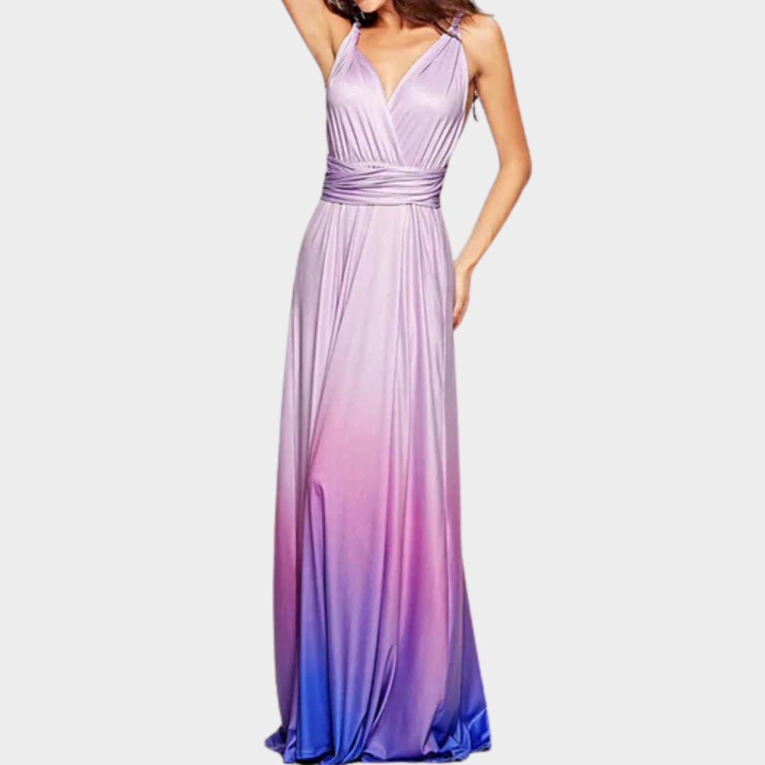 Women's Long Sleeveless Bandage Dress – Infinity Wrap Style – Solid Colour – Elegant Fit – Soft Stretch Fabric – Multiple Colours