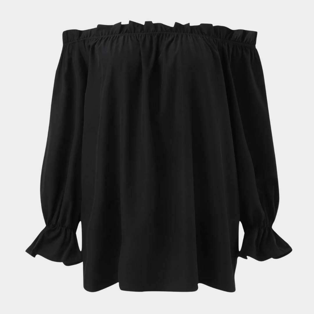 Women’s Off Shoulder Blouse – One Neck Pleated Pullover Top with Relaxed Fit – Lightweight Solid Colour Casual Blouse – Multiple Colours