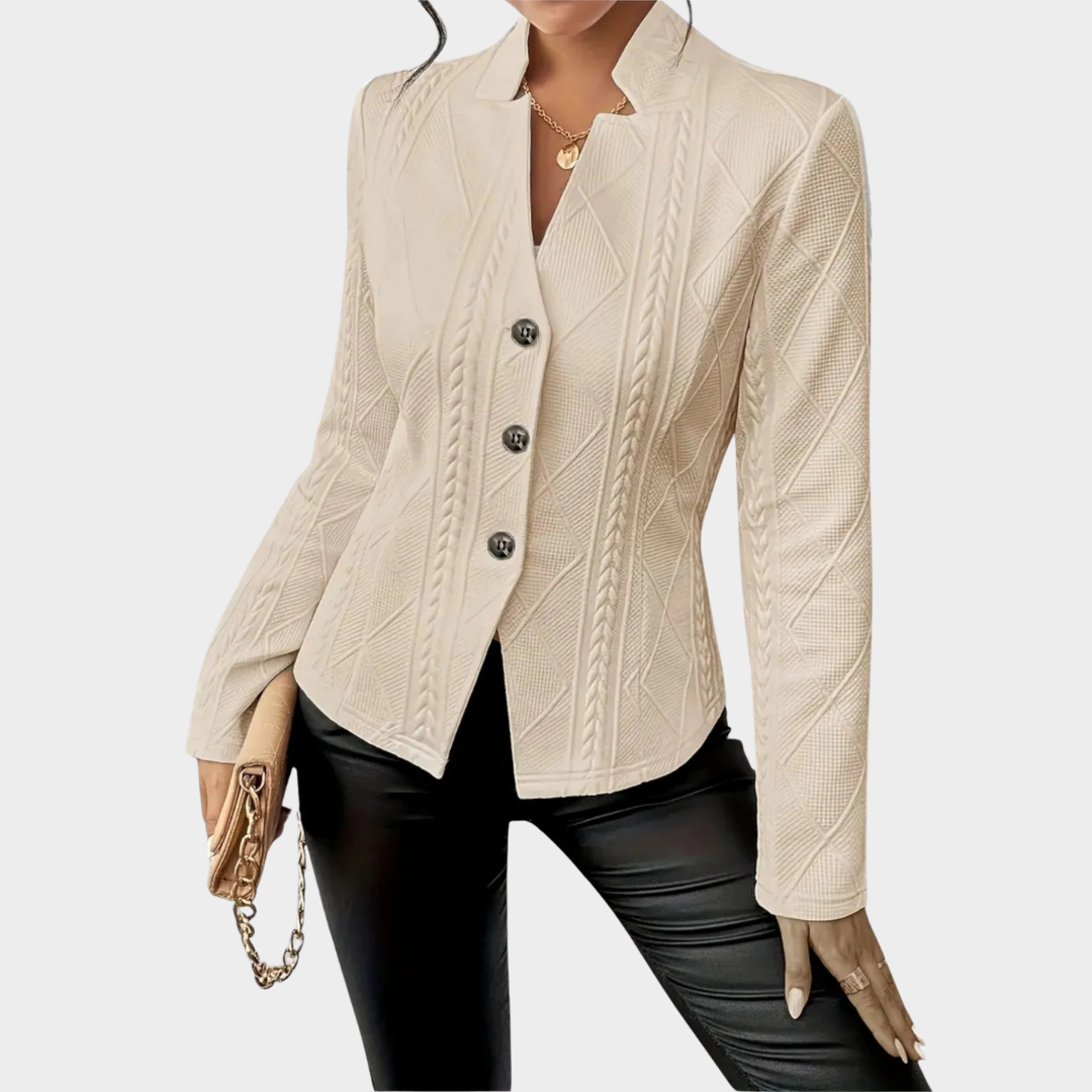 Women’s Knit Jacket – Structured Fit – Button Front – Cable Stitch Detail – Soft Textured Blend – Multiple Colours