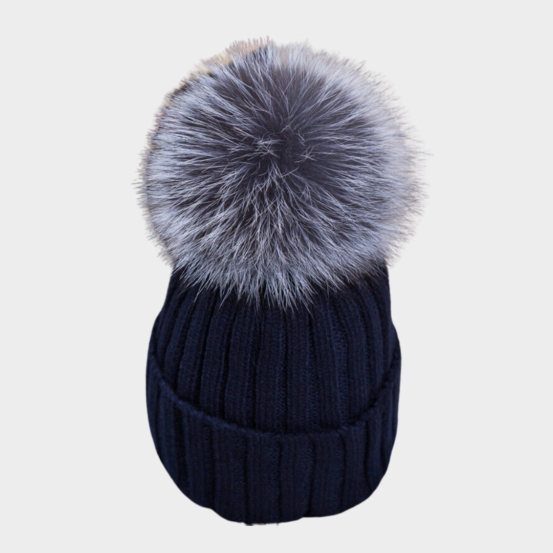 Women’s Warm Winter Beanie – Faux Fur Pom Pom Knit Ski Cap in Multiple Colors