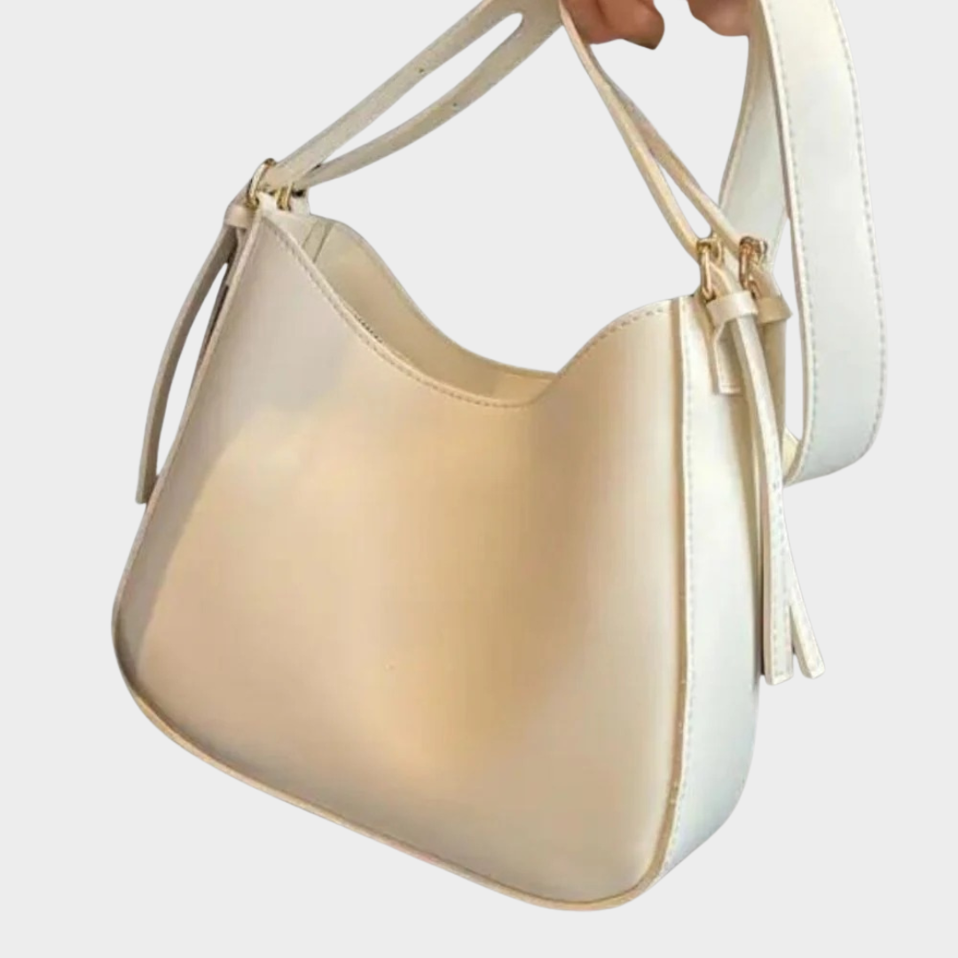 Women's Structured Crossbody Bag – Faux Leather with Gold Accents and Adjustable Strap – Elegant Compact Design – Multiple Colours