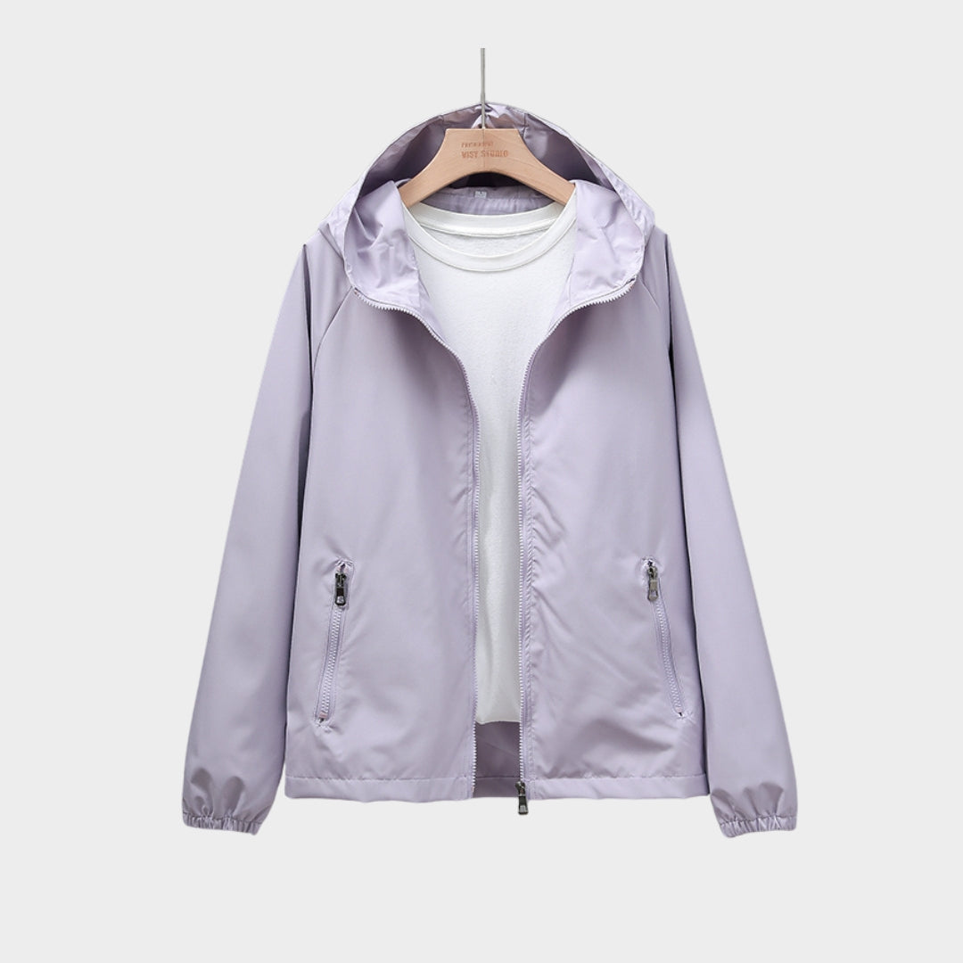 Female Windbreaker Hooded Jacket – Lightweight Casual Sports Coat, Travel Outerwear (Green, Black, and More)