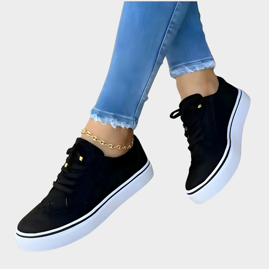 Women’s Lace-Up Platform Sneakers – Supportive Fit – Synthetic Upper – Casual Walking Shoes – Multiple Colours
