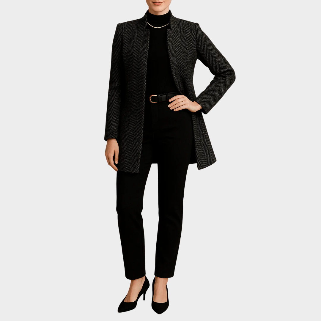 Women Ankle Length Coat – Tailored Long Overcoat with Notch Lapel and Button Closure – Elegant Single Breasted Outerwear – Multiple Colours