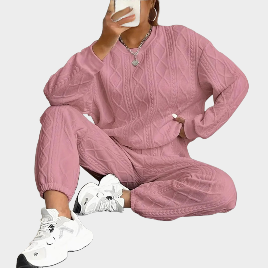 Women Two Piece Set – Long Sleeve Sweatshirt and Sweatpants – Relaxed Fit Casual Loungewear – Soft Fabric Comfort – Multiple Colours