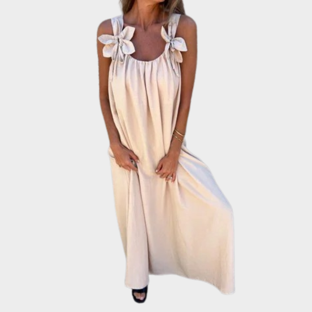 Women Sleeveless Maxi Dress – Loose Fit Casual Solid Style Lightweight Fabric – Multiple Colours