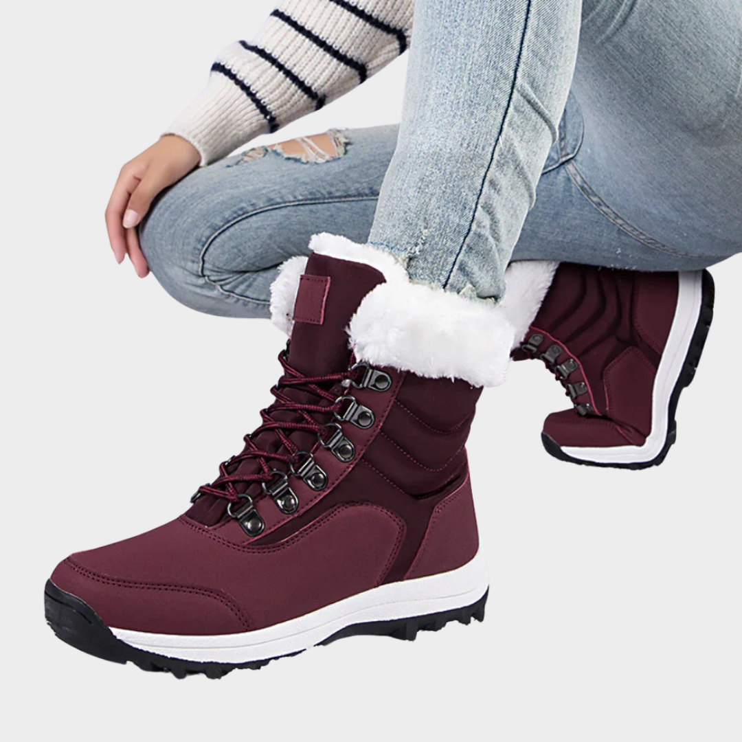 Women’s Quilted Mid-Calf Boots – Water-Resistant Fleece Lined – Lace-Up Design – Grip Sole – Multiple Colours