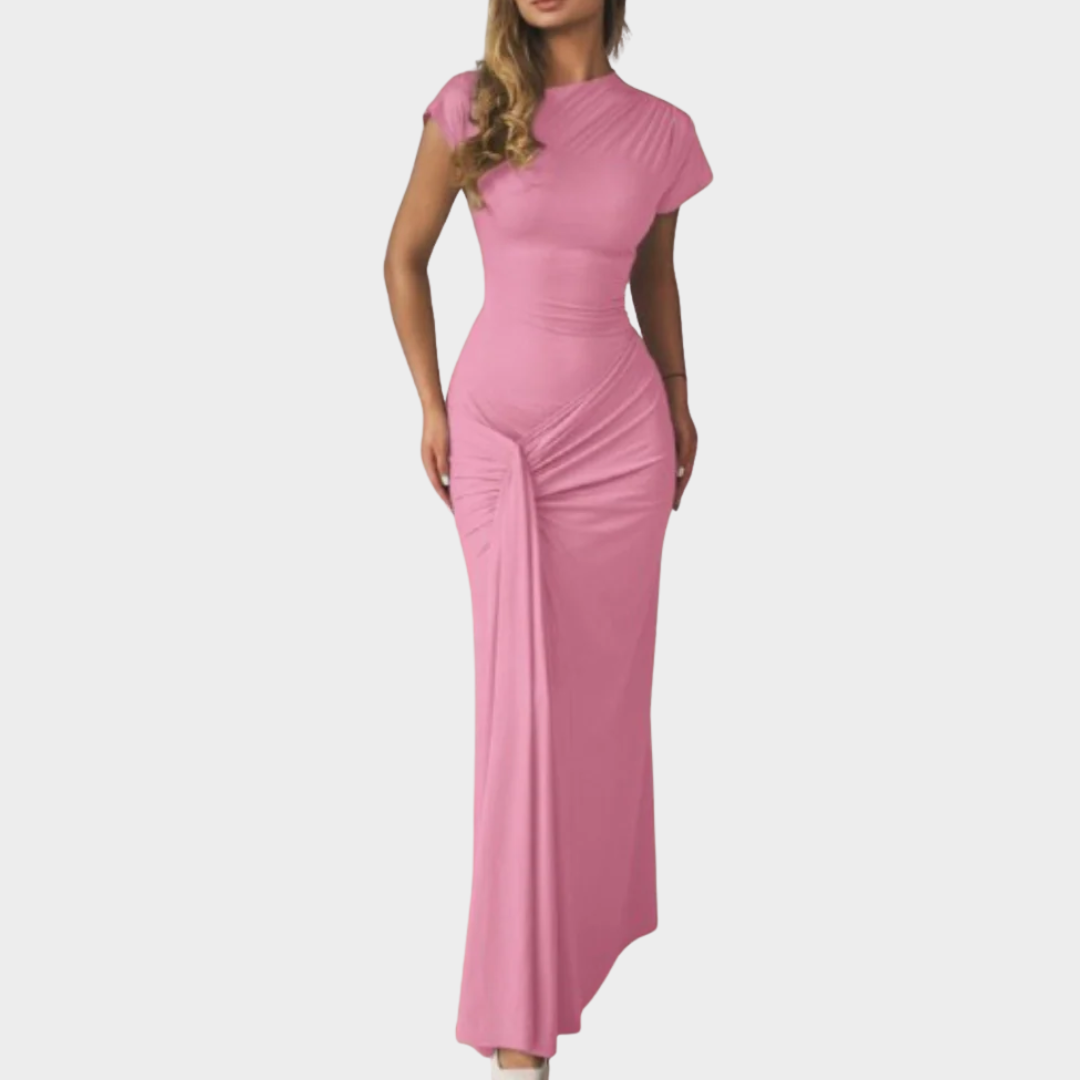 Women Maxi Dress – High Waist Sleeveless Bodycon Long Dress with O-Neck and Lace-Up Detailing – Elegant Evening Party Wear – Multiple Colours