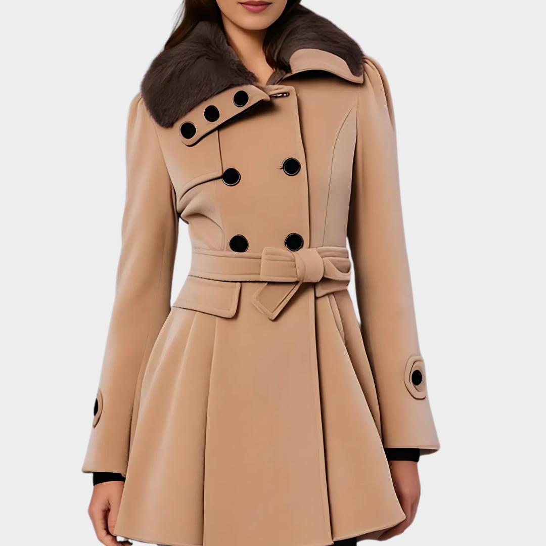 Women’s Woolen Coat – Slim Fit – Double-Breasted – Thick & Warm – Elegant Design – Multiple Colours