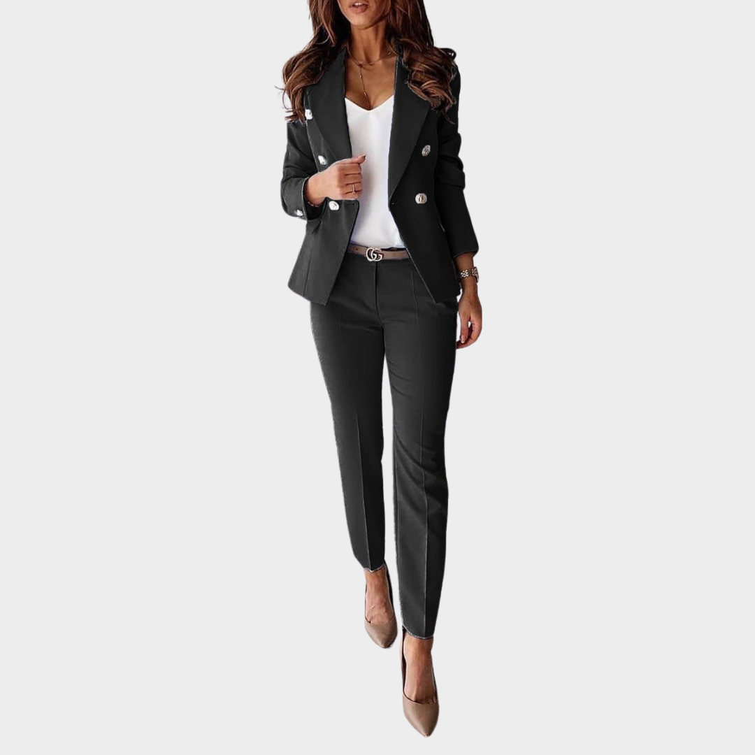 Women's Formal Blazer & Trouser Set – Tailored Fit – Elegant Business Wear – Classic Design – Multiple Colours