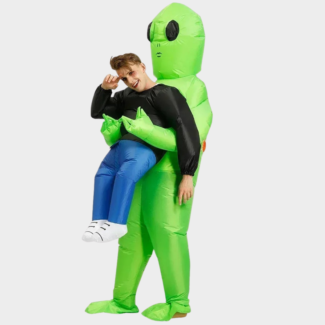 Alien Halloween Costume – Unisex Inflatable Cosplay Outfit for Adults & Kids – Funny Party Costume Suit – Green