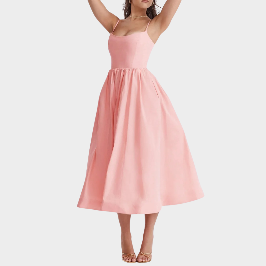 Women's Spaghetti Strap Long Dress – Elegant Sleeveless Party Gown – Multiple Colours