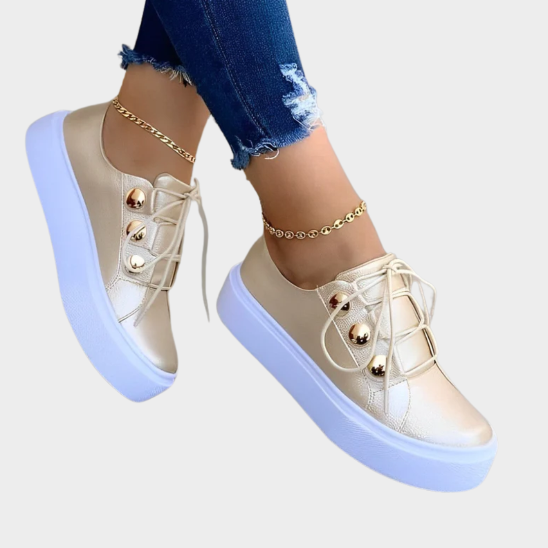 Women's Casual Sneakers – PU Leather Platform Trainers – Lightweight & Stylish – Multiple Colours