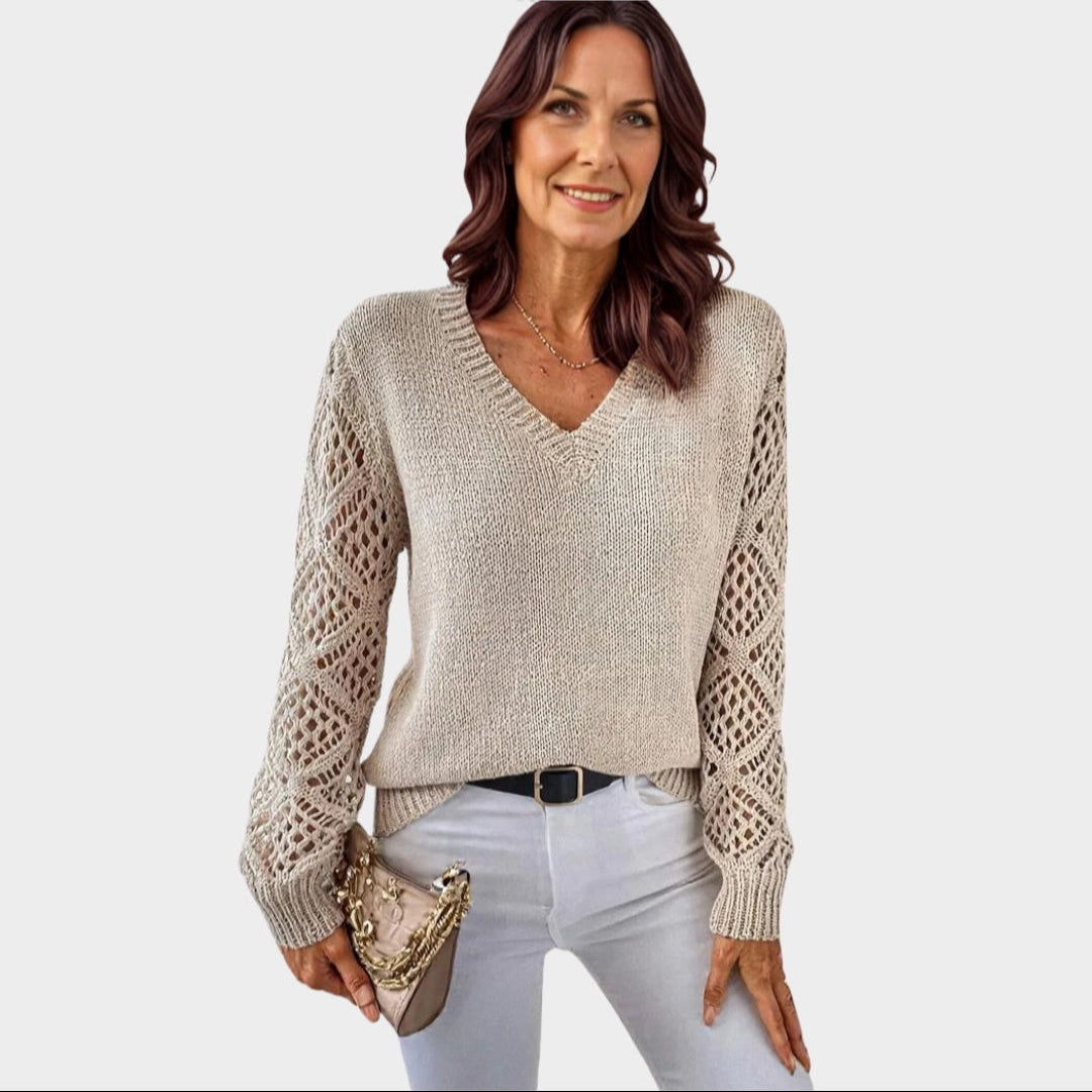 Women’s V-Neck Knitted Sweater - Solid Colors, Casual Fit, Autumn Fashion, Multiple Colors