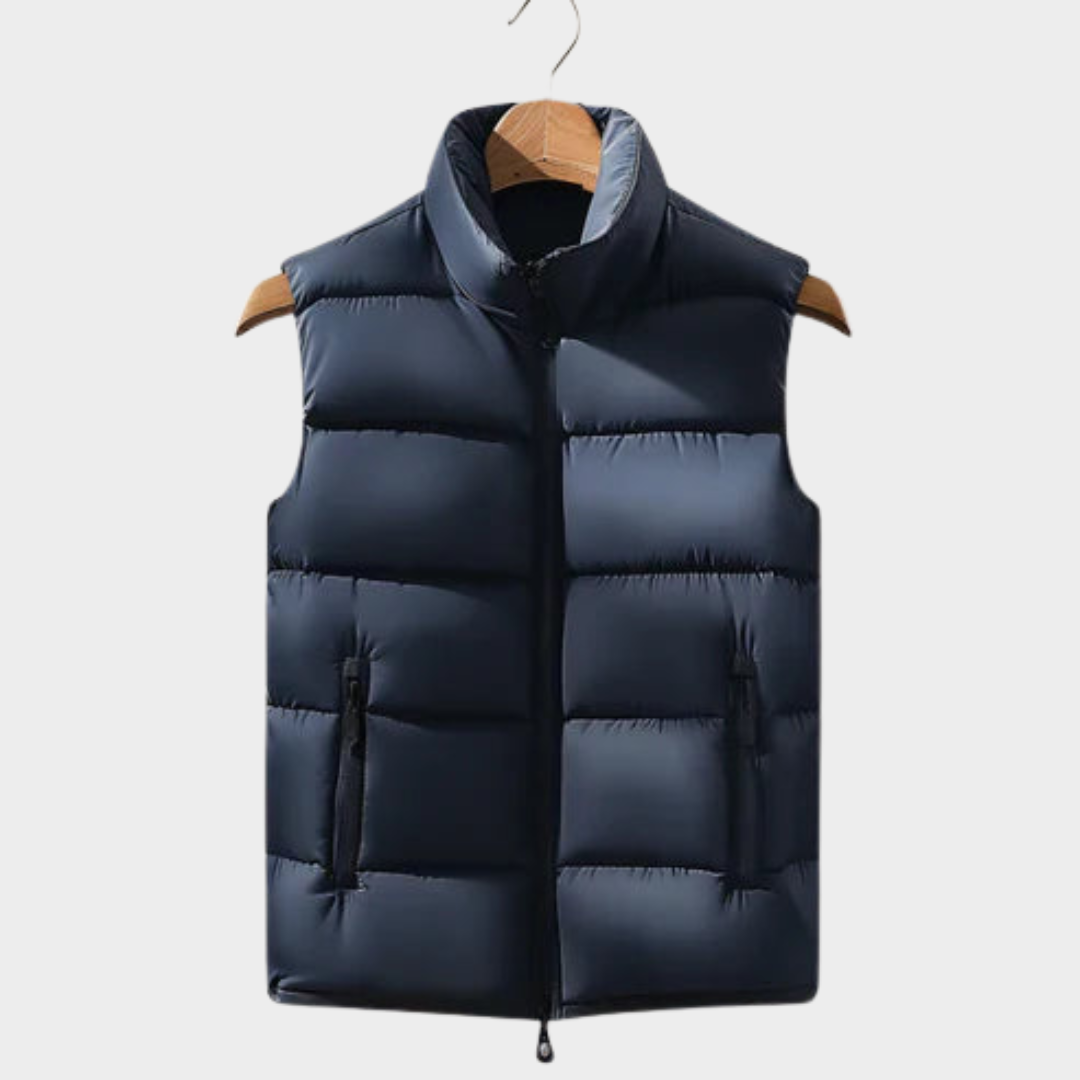 Men's Puffer Vest – Sleeveless Quilted Gilet – Lightweight Warm Zip-Up Jacket – Multiple Colours