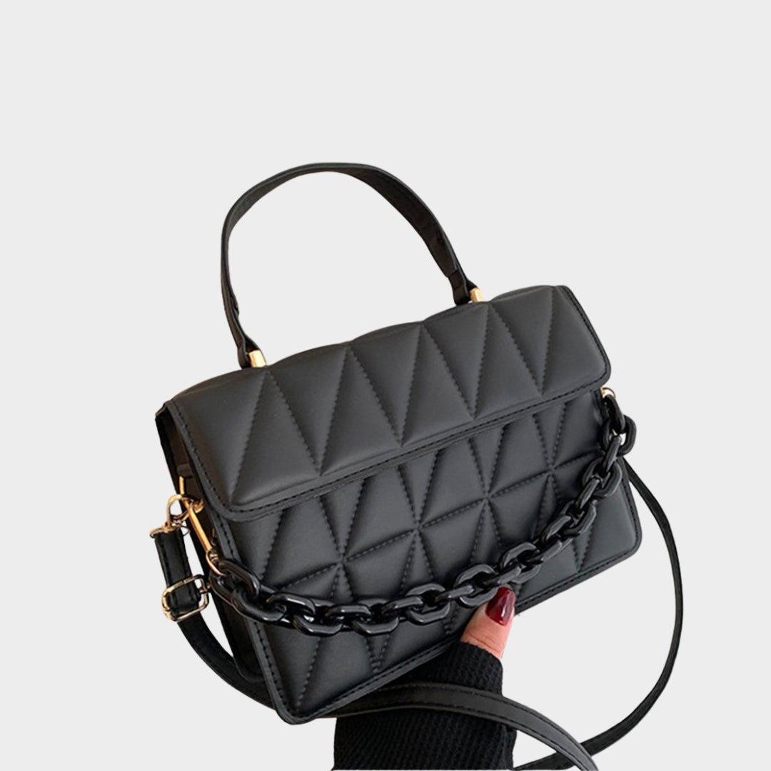 Fashion Checkered Women’s Shoulder Bag - Chain Crossbody Small Flap Top Handbag in Black, Brown, and More