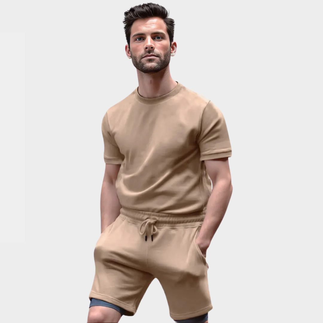 Men's Sportswear Set - Quick-Dry T-Shirt & Shorts - Breathable Fabric - Multiple Colours