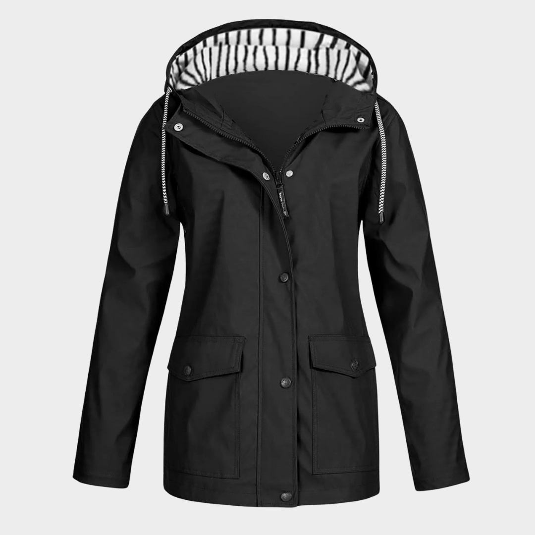 Women Waterproof Raincoat – Long Hooded Trench Coat with Lined Windbreaker Design – Lightweight Travel Jacket – Multiple Colours