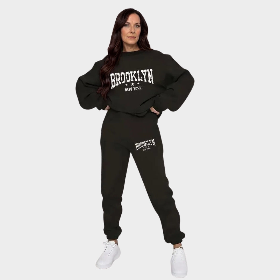 Autumn Winter Women Sweater Pants Set - Plush Hoodie Outfit with Pants, Street Hip Hop Style, Soft & Cozy (Black, Blue, Grey)