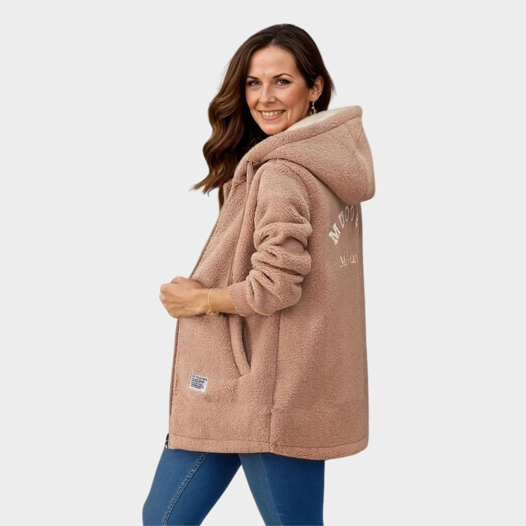 Women's Thickened Fleece Hooded Vest - Winter Lambswool Sweatshirt Coat