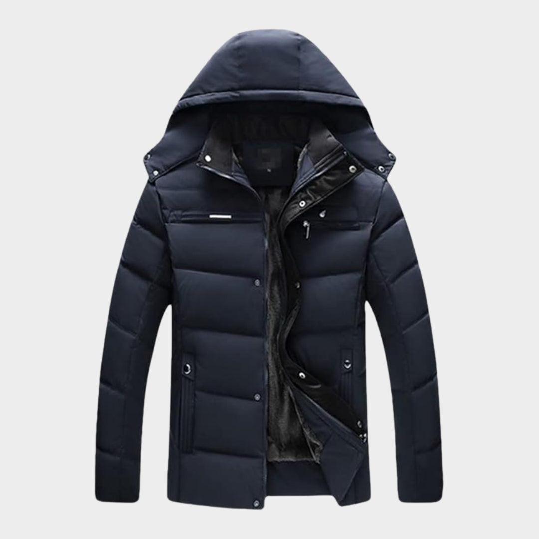 Winter High Quality Warm Men's Jacket - Heated Cotton Coat, Thick Fashion Outerwear, Black, Green, Blue