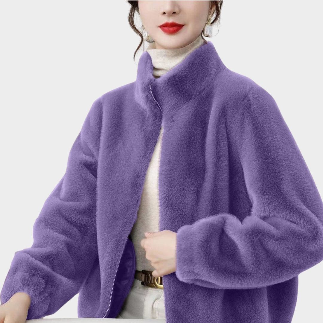 Women’s Short Winter Jacket – Korean Style, Loose Fit, Trendy High-End Design, Available in Purple, Brown, Black