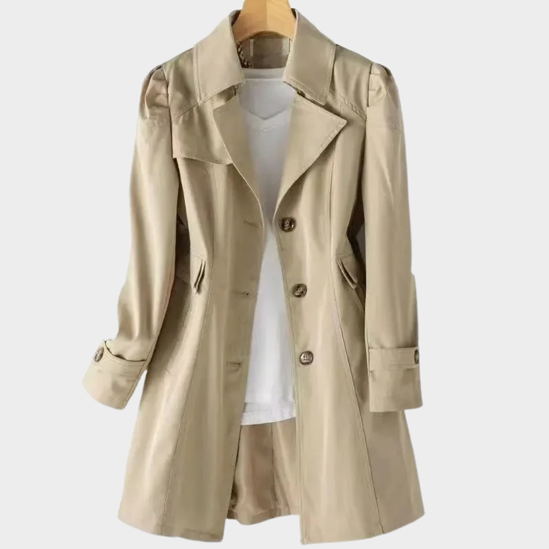 Women Mid-Length Coat – Elegant Slim Fit Single Button Outerwear – Classic Tailored Design – Multiple Colours